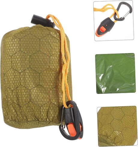 BESPORTBLE PE Aluminum Emergency Sleeping Bag with Whistle Portable Storage Sack for Camping and Hiking Multi-Use Thermal Survival Bag Compression Stuff Sack for Adults in Saudi Arabia