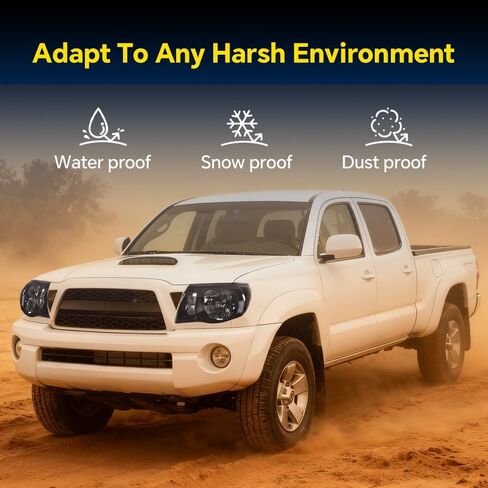 Grand Orange المصابيح الأمامية التجميع المتوافقة مع Toyota Tacoma 2005 2006 2007 2008 2009 2010 2011 Bumper Headpamp Smoke Lens Black Housing Reflector in Kuwait