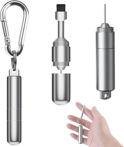 SIM Card Removal Tool - SIM Ejector Pin with Cleaning Brush and Small Carabiner Clip - 2 in 1 EDC Eject Pins Reset Needle for All Cell Phones in Kuwait