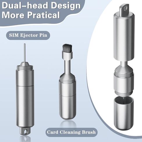 SIM Card Removal Tool - SIM Ejector Pin with Cleaning Brush and Small Carabiner Clip - 2 in 1 EDC Eject Pins Reset Needle for All Cell Phones in Kuwait