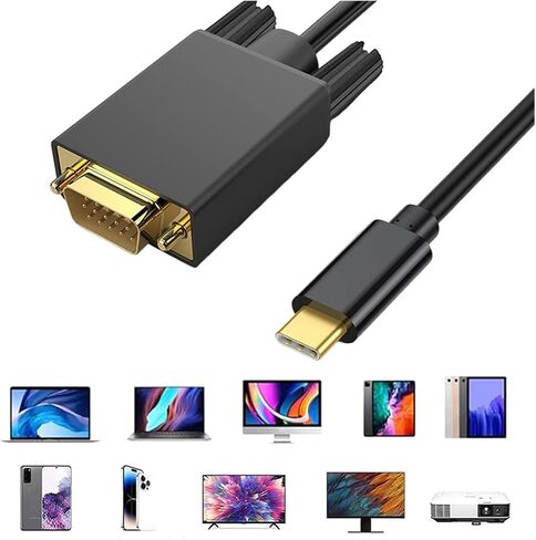 1.8M/6FT TY>pe C to V/GA Adapter Cord USB3. to USB to for PC Computer M>oni>tor in Saudi Arabia