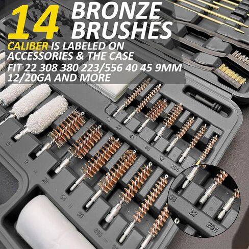 iunio Universal Gun Cleaning Kit, with Mat and Case, Full Brass Jags, Rods and Adapters, for All Guns, Rifle, Shotgun, Handgun, Pistol, Hunting, Shooting, All Caliber in Kuwait