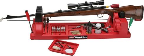 MTM GV30 Gun Vise for Gunsmithing work and Cleaning Kit, Free Standing, 11 Compartments, USA Made, Red in Saudi Arabia