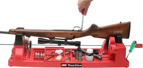 MTM GV30 Gun Vise for Gunsmithing work and Cleaning Kit, Free Standing, 11 Compartments, USA Made, Red in Saudi Arabia