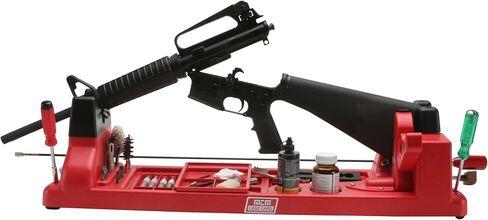 MTM GV30 Gun Vise for Gunsmithing work and Cleaning Kit, Free Standing, 11 Compartments, USA Made, Red in Saudi Arabia