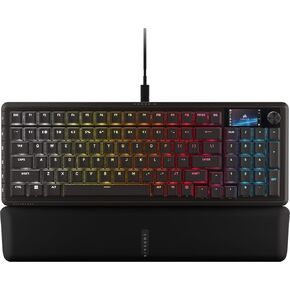 لوحة مفاتيح الألعاب الميكانيكية السلكية Corsair Vanguard 96 - تخطيط 96%، مفاتيح اللمس MLX Fusion، استقصاء 8000 هرتز، شاشة LCD، سطح تيار افتراضي، مفاتيح G، SOCD Flashtap، QWERTY US - أسود in Kuwait