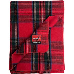 Plaid Red Royal Stewart Pattern Classic 80% Wool Blanket 88" x 60" in Saudi Arabia
