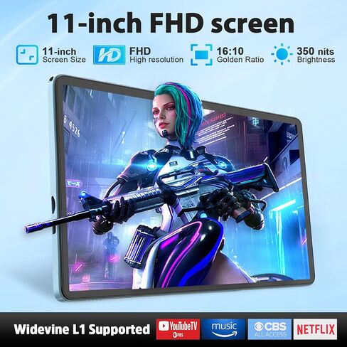 جهاز لوحي Android 15 مع لوحة مفاتيح، جهاز لوحي 11 بوصة مع ذاكرة وصول عشوائي سعتها 24 جيجابايت + ذاكرة تخزين داخلية 128 جيجابايت (توسيع 2 تيرابايت)، بطارية 8000 مللي أمبير في الساعة، شبكة WiFi 2.4 جيجا/5 جيجا، كاميرا مزدوجة 5 ميجابكسل + 13 ميجابكسل، Widevi in Kuwait