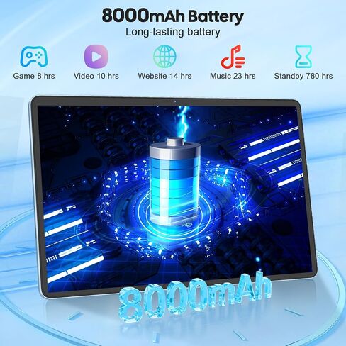 جهاز لوحي Android 15 مع لوحة مفاتيح، جهاز لوحي 11 بوصة مع ذاكرة وصول عشوائي سعتها 24 جيجابايت + ذاكرة تخزين داخلية 128 جيجابايت (توسيع 2 تيرابايت)، بطارية 8000 مللي أمبير في الساعة، شبكة WiFi 2.4 جيجا/5 جيجا، كاميرا مزدوجة 5 ميجابكسل + 13 ميجابكسل، Widevi in Kuwait