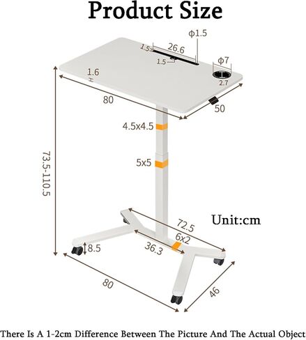 Laptop Floor Stand,Portable Mobile Computer Desk,Adjustable Floor-Standing Reading Bookshelf,for Home Outdoor Office in Saudi Arabia