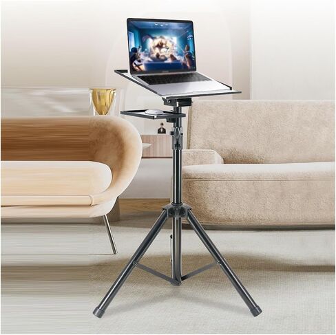 Laptop Floor Stand,Portable Steel Projector Tripod,Adjustable Workbench with Tray,for Home Outdoor Office,Load 50kg in Saudi Arabia
