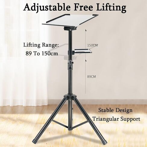 Laptop Floor Stand,Portable Steel Projector Tripod,Adjustable Workbench with Tray,for Home Outdoor Office,Load 50kg in Saudi Arabia