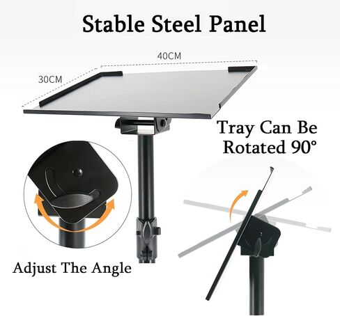 Laptop Floor Stand,Portable Steel Projector Tripod,Adjustable Workbench with Tray,for Home Outdoor Office,Load 50kg in Saudi Arabia
