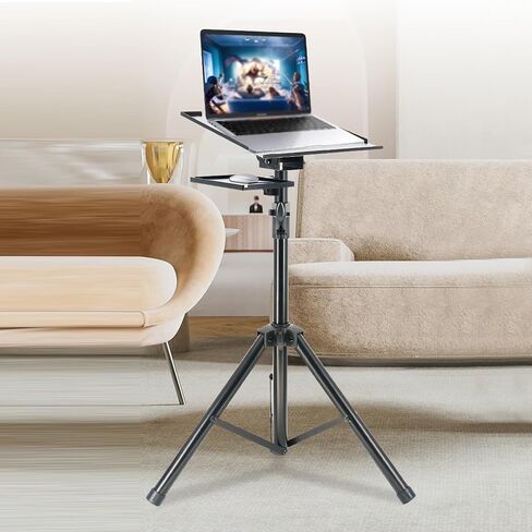 Laptop Floor Stand,Portable Steel Projector Tripod,Adjustable Workbench with Tray,for Home Outdoor Office,Load 50kg in Saudi Arabia