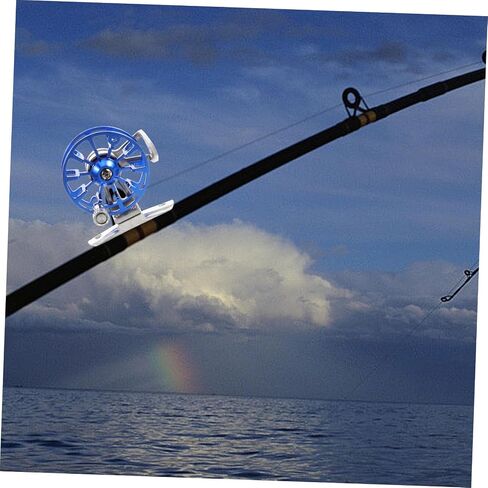 Aluminium Alloy Fly Fishing Reel Front Wheel for Outdoor Fishing Gear Right Hand Blue Casting Pole Accessory Durable Metal Design for River and Lake Anglers in Saudi Arabia