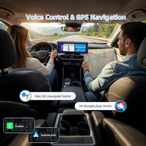 شاشة Carplay لاسلكية مقاس 8.1 بوصة للسيارة مزودة بكاميرا احتياطية 2K DVR و1080P، ستيريو سيارة محمول بشاشة تعمل باللمس مع Carplay وAndroid Auto، BT/FM/AUX/GPS Nav/مرآة الارتباط/التحكم الصوتي لسيارتي القديمة in Saudi Arabia