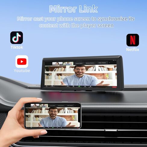 شاشة Carplay لاسلكية مقاس 8.1 بوصة للسيارة مزودة بكاميرا احتياطية 2K DVR و1080P، ستيريو سيارة محمول بشاشة تعمل باللمس مع Carplay وAndroid Auto، BT/FM/AUX/GPS Nav/مرآة الارتباط/التحكم الصوتي لسيارتي القديمة in Saudi Arabia