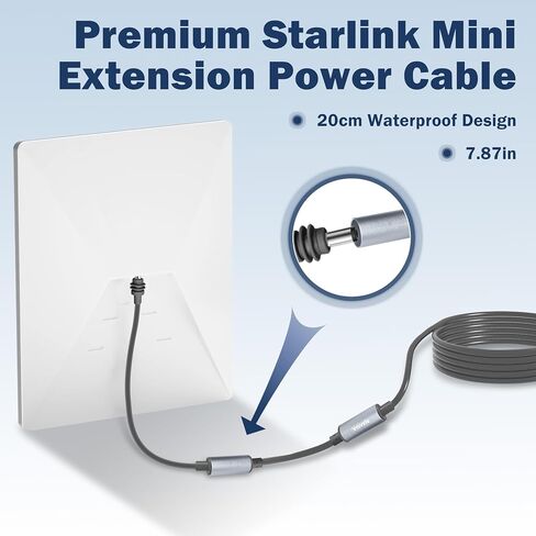 Starlink Mini DC to DC Extension Cable, Female to Male Plug 18CM, Waterproof 100W 20V/5A PD Input Accessories Converter Adapter Fit for Starlink Mini Pipe Adapter & Original Power Cable in Saudi Arabia