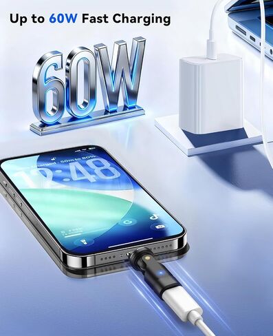 محول TiMOVO المغناطيسي لايتنينج إلى USB C، شحن سريع ونقل البيانات، زاوية قائمة 90 درجة USB-C ذكر إلى محول أنثى الإضاءة لهاتف iPhone 16، MacBook Pro/iPad، الكمبيوتر اللوحي، الكمبيوتر المحمول، رمادي in Saudi Arabia