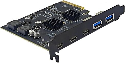 PCI Express X4 to 3 Port Type C + 2 Port USB3.2 Gen2 10Gbps Adapter ASM3142 + VL822 Chip PCIE USB Expansion Card in Saudi Arabia