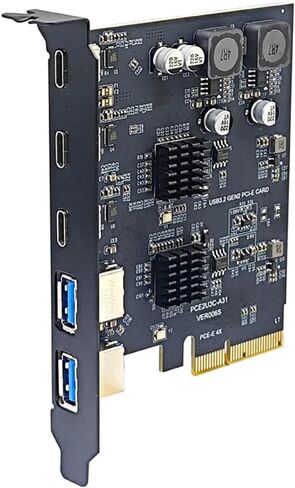 PCI Express X4 to 3 Port Type C + 2 Port USB3.2 Gen2 10Gbps Adapter ASM3142 + VL822 Chip PCIE USB Expansion Card in Saudi Arabia