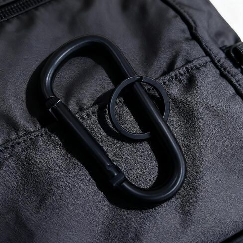 5-Pcs D-Ring Carabiner Set with 5 Key Rings | Heavy Duty Matte Black Anodized Aluminum | Multipurpose Clip for Outdoor Activities, Key Chains, Gear & Equipment in Saudi Arabia