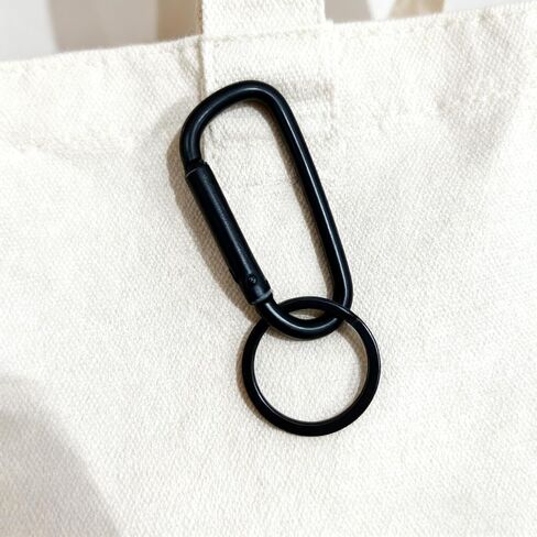 5-Pcs D-Ring Carabiner Set with 5 Key Rings | Heavy Duty Matte Black Anodized Aluminum | Multipurpose Clip for Outdoor Activities, Key Chains, Gear & Equipment in Saudi Arabia