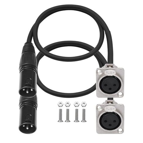 كابل تمرير XLR، صندوق المسرح 3 دبوس من النوع D أنثى إلى ذكر للوحة التصحيح، صندوق الأرضية (أسود) in Kuwait