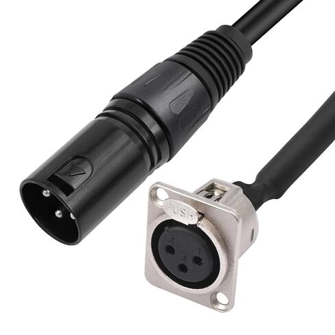 كابل تمرير XLR، صندوق المسرح 3 دبوس من النوع D أنثى إلى ذكر للوحة التصحيح، صندوق الأرضية (أسود) in Kuwait