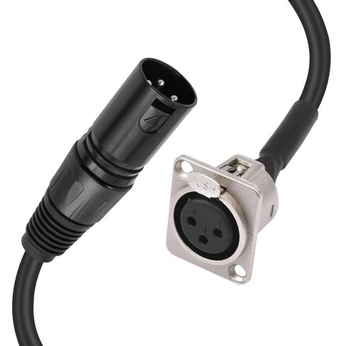 كابل تمرير XLR، صندوق المسرح 3 دبوس من النوع D أنثى إلى ذكر للوحة التصحيح، صندوق الأرضية (أسود) in Kuwait
