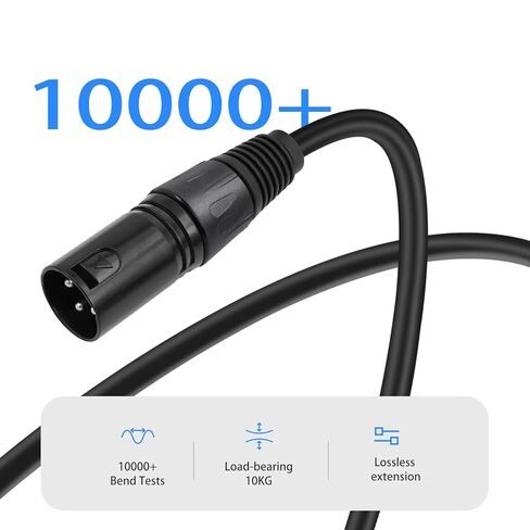 كابل تمرير XLR، صندوق المسرح 3 دبوس من النوع D أنثى إلى ذكر للوحة التصحيح، صندوق الأرضية (أسود) in Kuwait