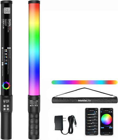 Mettlelite LS800P RGB Pixel LED Light Stick, Handheld Full Color RGBWW Continuous Output 3.2 ft with APP Control, 2800K-8000K, Customizable Pixel Light Effect, CRI97+ TLCI98+ Rechargeable Video Light in Kuwait