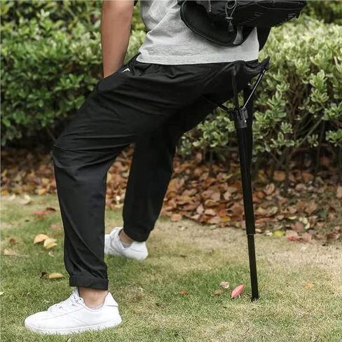Portable Folding Stool, One-Leg Adjustable Chair for Camping & Fishing - Lightweight Collapsible Cane with Seat, Ultra-Compact Travel Stool for Hiking, Shopping, Outdoor Activities (Single leg) in Saudi Arabia
