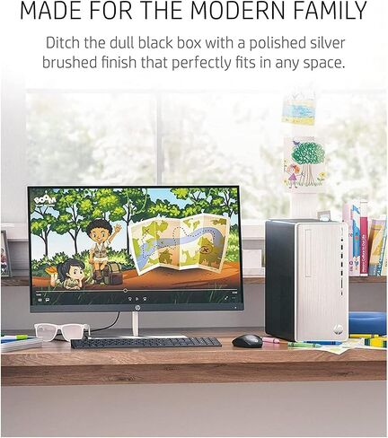 HP Pavilion Desktop PC, AMD Ryzen 5, 32GB RAM, 1TB SSD + 1TB HDD, Windows 11, Wi-Fi 5 & Bluetooth, 9 USB Ports, Wired Keyboard and Mouse Combo (Perfect for Work & Play) in Saudi Arabia