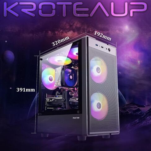 كمبيوتر مكتبي للألعاب، AMD Ryzen 5 5500 حتى 4.2 جيجا هرتز، Radeon RTX 2060 6G، 16G، DDR4، 1 تيرابايت SSD، WiFi 6، RGB Fan x5، أجهزة الكمبيوتر البرجية Windows 11 Home in Kuwait