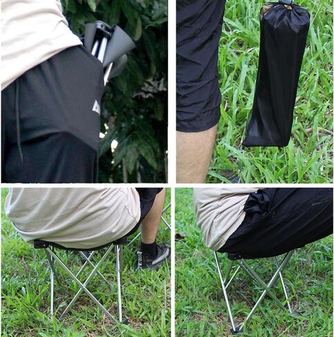 Aluminum Alloy Collapsible Square Stool, Folding Chair for Camping, Portable Folding Stool, Outdoor Collapsible Chairs, Dark Green in Saudi Arabia