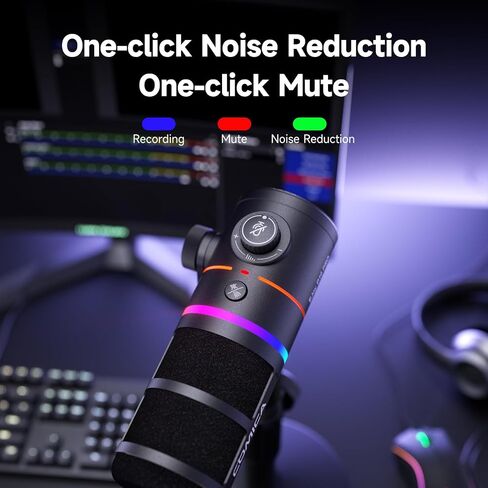 COMICA EJoy D10 Pro XLR/USB-C Dual Gaming Microphone for Podcasting Recording,Wired/Wireless Dynamic Computer Mic for Desktop with RGB,Mute,Noise Reduction,for PS4,PS5,Dual Host Live Streaming,Youtube in Saudi Arabia