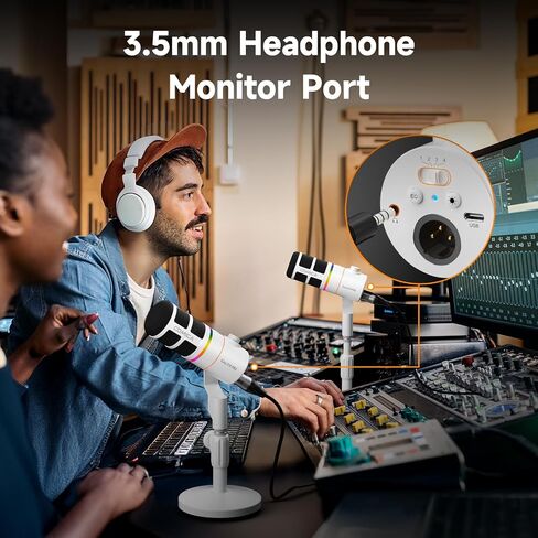 COMICA EJoy D10 Pro XLR/USB-C Dual Gaming Microphone for Podcasting Recording,Wired/Wireless Dynamic Computer Mic for Desktop with RGB,Mute,Noise Reduction,for PS4,PS5,Dual Host Live Streaming,Youtube in Saudi Arabia