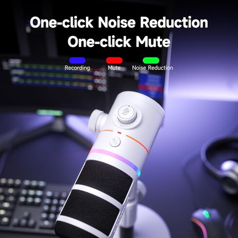 COMICA EJoy D10 Pro XLR/USB-C Dual Gaming Microphone for Podcasting Recording,Wired/Wireless Dynamic Computer Mic for Desktop with RGB,Mute,Noise Reduction,for PS4,PS5,Dual Host Live Streaming,Youtube in Saudi Arabia