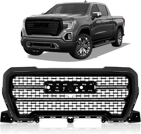 PENSUN Front Bumper Upper Grill Fit For 2019 2020 2021 GMC Sierra 1500,Denali Style Front Mesh Grille,Grille For Gmc 19 20 21 Sierra 1500 Replacement For 84508282 84508286 (Chrome) in Saudi Arabia