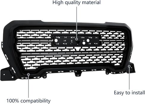 PENSUN Front Bumper Upper Grill Fit For 2019 2020 2021 GMC Sierra 1500,Denali Style Front Mesh Grille,Grille For Gmc 19 20 21 Sierra 1500 Replacement For 84508282 84508286 (Chrome) in Saudi Arabia