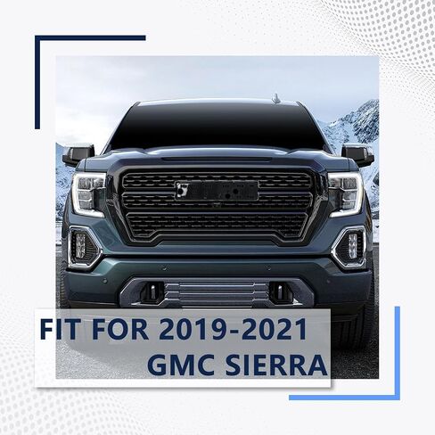 PENSUN Front Bumper Upper Grill Fit For 2019 2020 2021 GMC Sierra 1500,Denali Style Front Mesh Grille,Grille For Gmc 19 20 21 Sierra 1500 Replacement For 84508282 84508286 (Chrome) in Saudi Arabia
