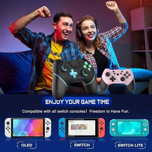 ＲＵＥＩＵＲＩ قبضة تحكم S-witch، مقابض مريحة وJoypad Pro، تدعم التحكم في الحركة والصدمات المزدوجة، متوافقة مع جميع ألعاب S-witch in Saudi Arabia