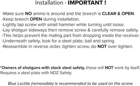 NDZ Performance Safety Replacement Kit for Mossberg 500 590 88 835 940 12/20 Aluminum - Ball & Steel Plate Complete Kit - Choose Color & Kit in Saudi Arabia