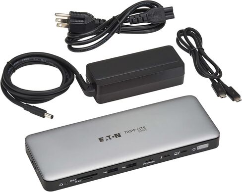 Eaton Tripp Lite Series MTB4-DOCK01A Thunderbolt 4 Dock Laptop Docking Station Dual Monitor, HDMI 8K 60Hz or 4K 144Hz - Audio, SD Card, 2X USB-C (1x TB 4), 4X USB-A, 2.5 Gb Ethernet, 96W PD Charging in Saudi Arabia