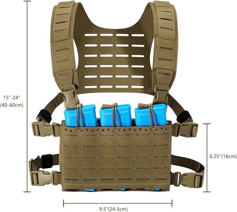 حزام تكتيكي صغير للصدر مقطوع بالليزر قابل للتعديل وقابل للفصل مع حاملات أكياس المجلات 5.56 in Kuwait