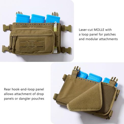 حزام تكتيكي صغير للصدر مقطوع بالليزر قابل للتعديل وقابل للفصل مع حاملات أكياس المجلات 5.56 in Kuwait