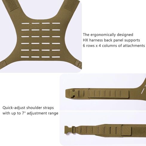 حزام تكتيكي صغير للصدر مقطوع بالليزر قابل للتعديل وقابل للفصل مع حاملات أكياس المجلات 5.56 in Kuwait