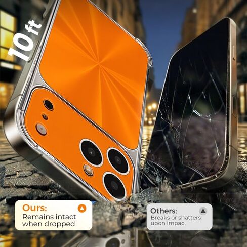 CD-Texture Case Cover for iPhone, Quad-Corner Drop-Proof & Full Camera Protection (Orange,iPhone 17ProMax) in Saudi Arabia
