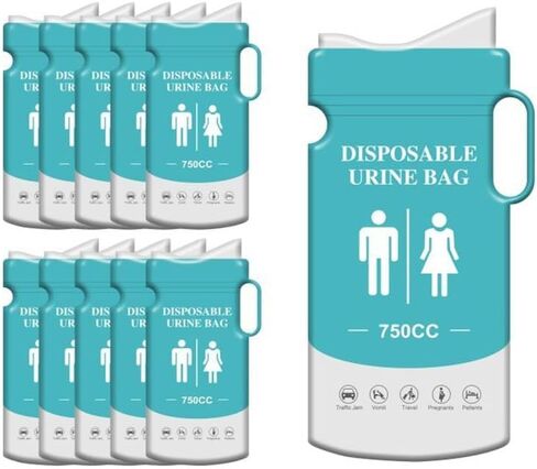 4pcs Emergency Portable Urine Bag, Travel Urinal Bag, Disposable Urine Bag Used for Emergency Situations for Traffic Jams, Vomiting, Camping. Unisex Urinal Bag 750ML in Saudi Arabia